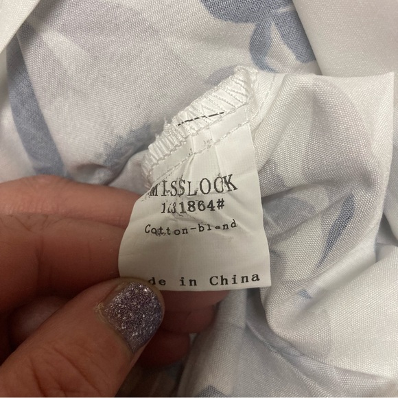 MISSLOOK Floral Print Balloon Sleeve V-Neck Blouse Size 3XL - Picture 8 of 8